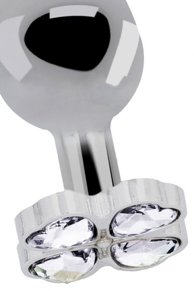 Shots Toys Metal 3.2" Butt Plug with Lucky Clover Base