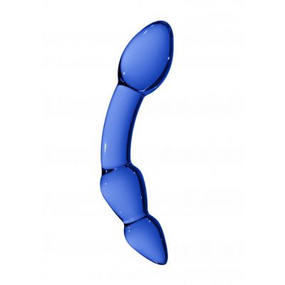 Superior Blue Glass Double ended Dildo by Chrystalino