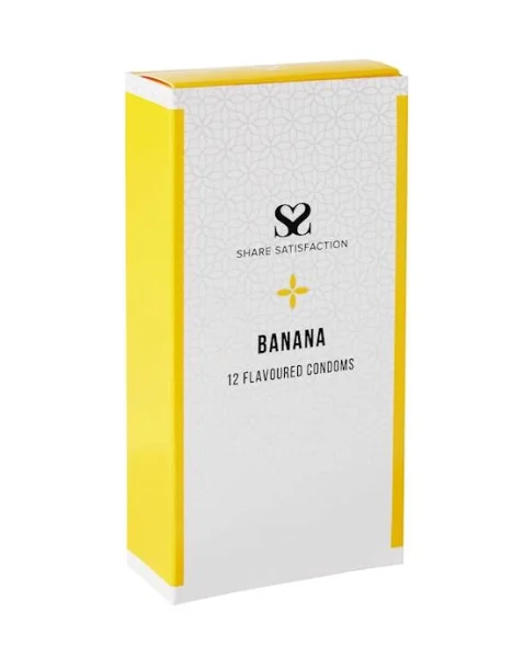 Share Satisfaction Banana Flavoured Condoms - 12 Pack - Banana