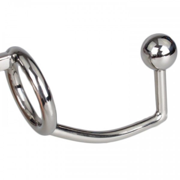 Torment Stainless Steel Chastity Cage with Sound and Anal Ball