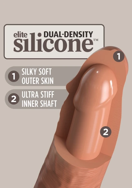 Pipedream Products King Cock Elite 8” Vibrating Silicone Cock Light