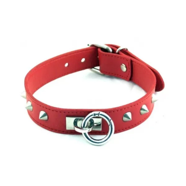 Rouge O Ring Studded Collar Red — image 6 of 9