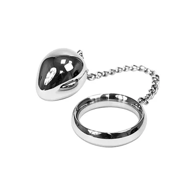 Donut Cock Ring Chain Anal Egg 50 50mm Silver 7 4 Inch