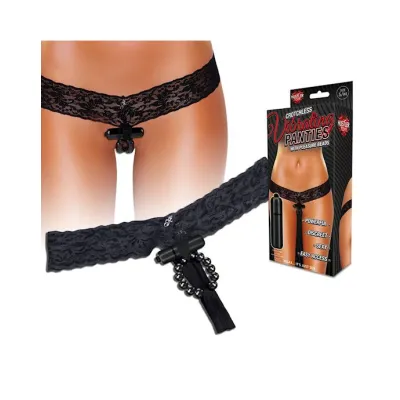 Vibrating Lace Thong With Stimulating Beads
