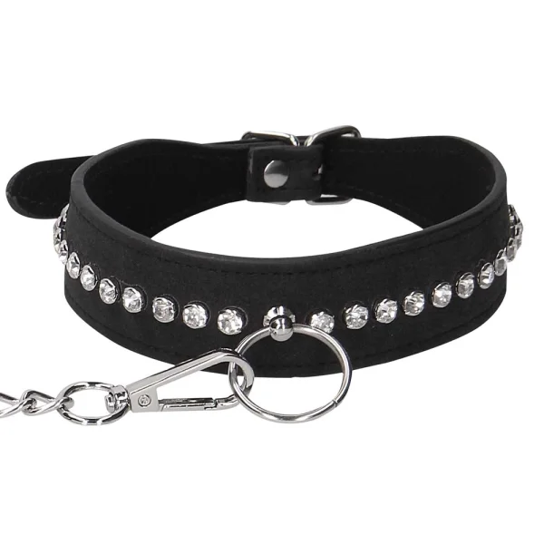 Ouch Diamond Studded Collar With Leash
