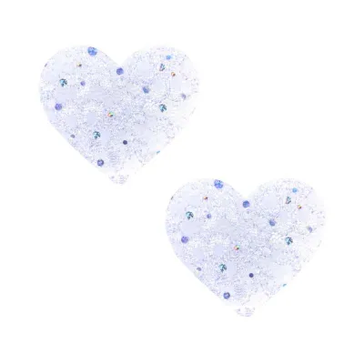 Neva Nude Pasty Heart Sequin Lace White