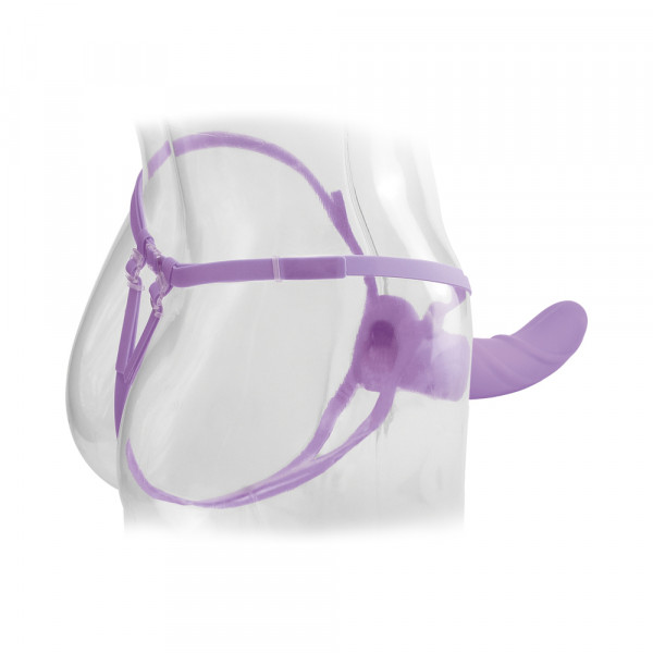 Vibrating 8 Inch Silicone Hollow Strap-on - Purple — image 4 of 12