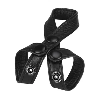Macho 8 Style Ball Divider Cock Ring Adjustable Black