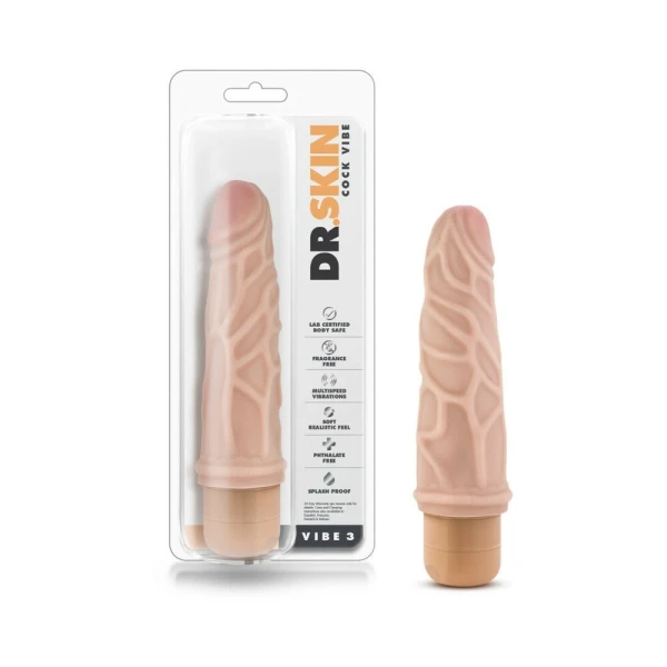 Dr Skin Cock Vibe 3 Realistic Dildo Beige