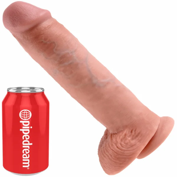 King Cock 11" Suction Cup Cock With Balls - Vanilla