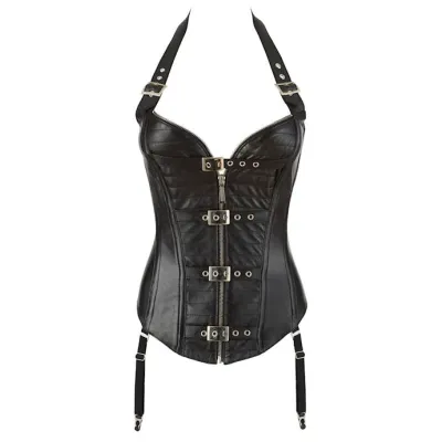 Leather Corsage Black Large