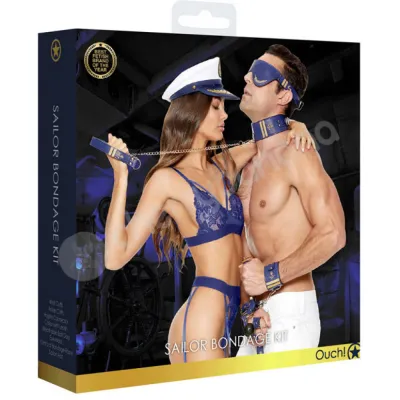 Ouch Sailor 9 Piece Blue BDSM Bondage Kit