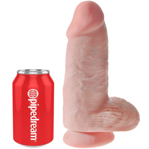 King Cock Chubby 9" Suction Cup Dildo With Balls - Vanilla