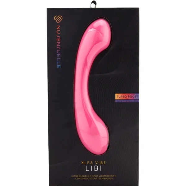 Libi XLR8 Silicone Flexible Rechargeable Waterproof G-Spot Vibrator By Nu Sensuelle - Deep Pink