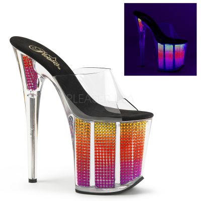 8 inches Heel 4 inches PF Slide W Simulated RS Filled Bottom
