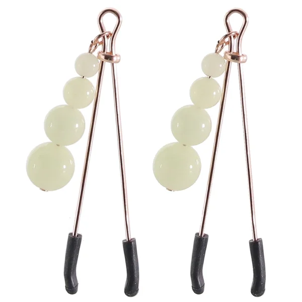 Bound Adjustable G2 Glow In The Dark Nipple Clamps by NS Novelties - Rose Gold