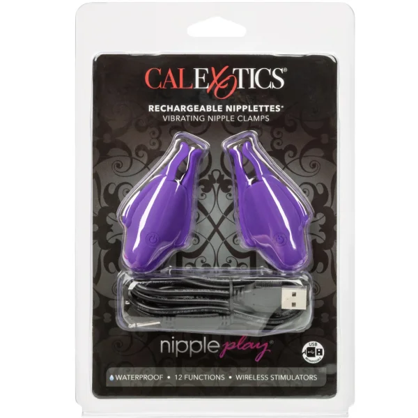 CalExotics Rechargeable Nipplettes Vibrating Nipple Clamps