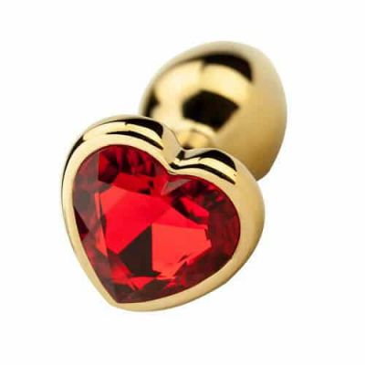 Precious Metals Heart Shaped Anal Plug Gold