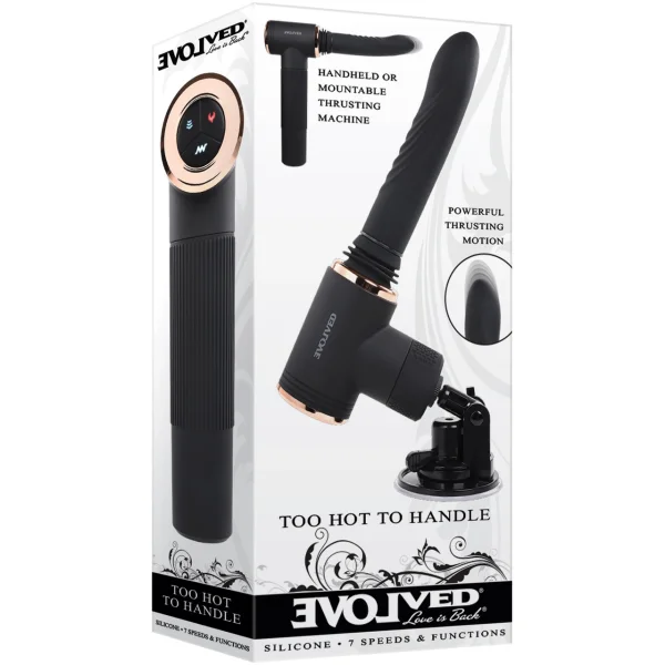 Too Hot To Handle Silicone Thrusting Vibrating Dildo With Suction Cup Stand By Evolved Novelties