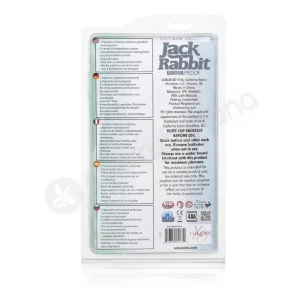 Clear Platinum Collection Intermediate Jack Rabbit Vibrator