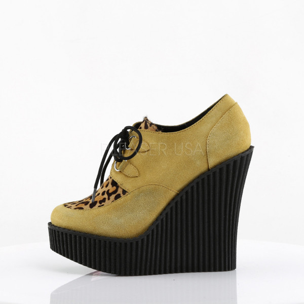 5 1/4 inches Wedge PF Lace-Up Creeper w/Leopard Print Accents — image 7 of 12