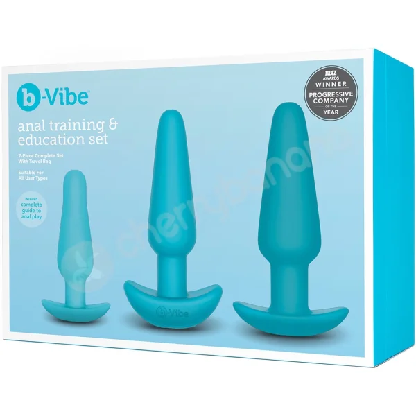 B-vibe Blue Anal Training Butt Plug 7 Piece Education Set