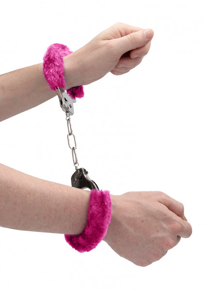 Pleasure Handcuffs Furry - Pink - Kinky Handcuffs