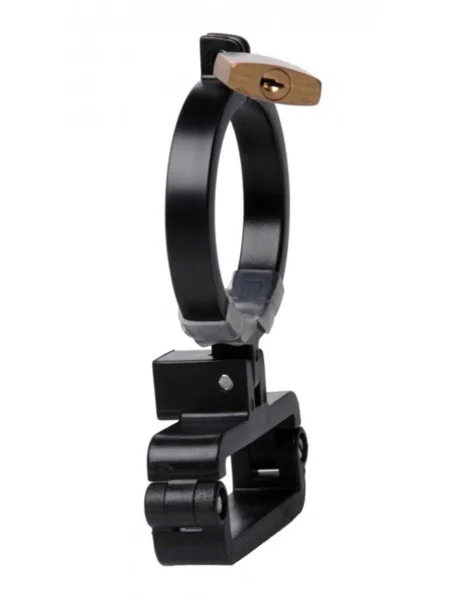 MALE CONFINEMENT CHASTITY CAGE WITH BALL CLAMP AND ANAL HOOK