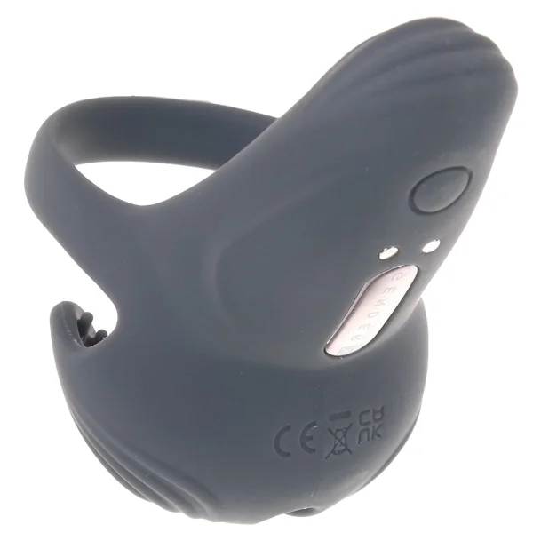 Gender X Undercarriage Rechargeable Silicone Waterproof Vibrating Cock Ring - Gray