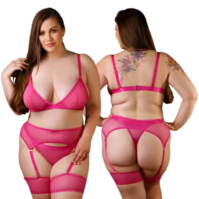 Tease Fallon Bralette With Matching Garter Belt Panty by Fantasy Lingerie 3X 4X