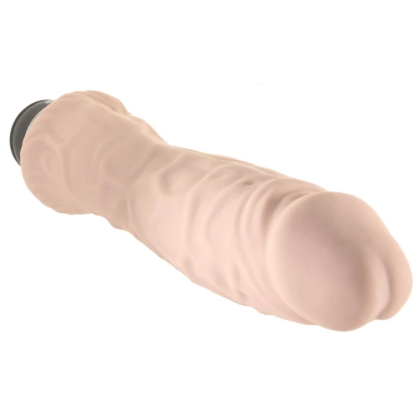 Powercocks Girthy Realistic Silicone Waterproof Rechargeable 8" Vibrator - Vanilla