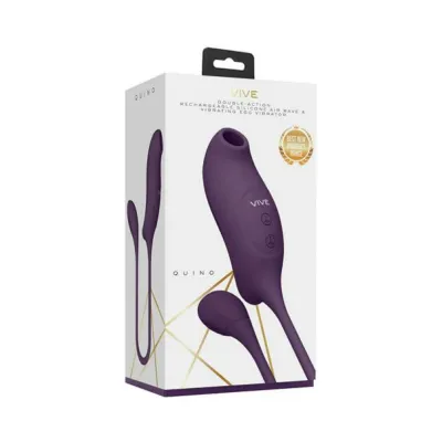 Vive Quino Air Wave Vibrating Egg Vibrator Purple