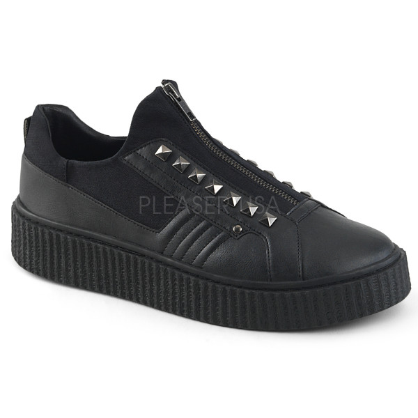 1 1/2 inches PF Round Toe Zip Front Low Top Creeper Sneaker