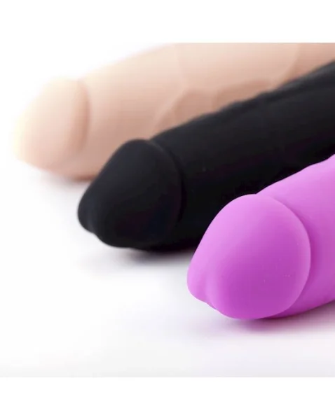 Natural Silicone Vibrator - Black - 7.8 Inch