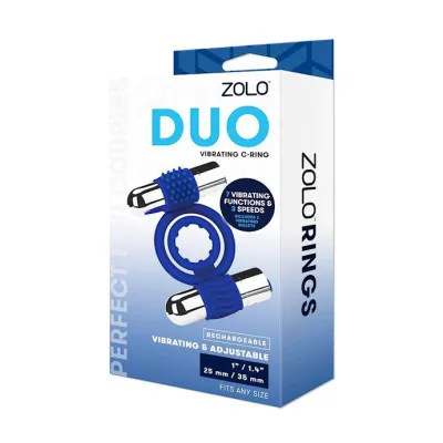 Zolo Duo Vibrating C ring Blue 1 5 Inch