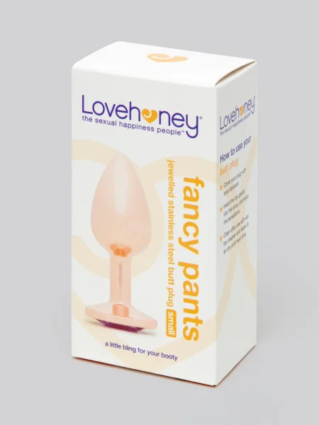 Lovehoney Luxury Crystal Stainless Steel Rose Gold Butt Plug 2.5 Inch