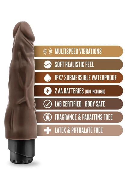 Dr. Skin - Cock Vibe 4 - 8 Inch Vibrating  Cock - Chocolate
