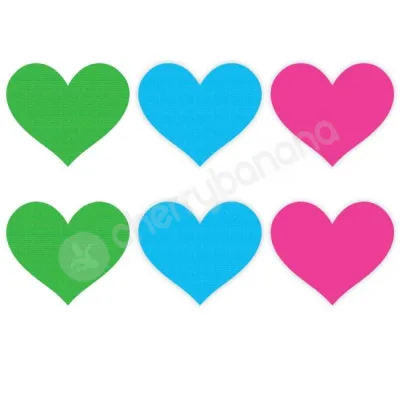 Peekaboo Neon Heart 3 Pack Self Adhesive Nipple Pasties