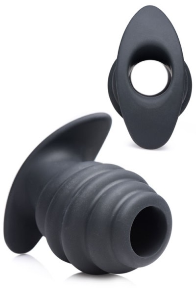 Master Series Ribbed Hollow 3.4" Silicone Butt Plug