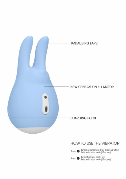 Clitoral Stimulator - Love Bunny - Blue - Silicone Vibrator