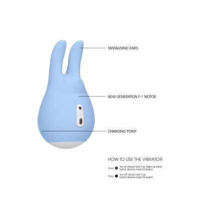 Clitoral Stimulator Love Bunny Blue Silicone Vibrator