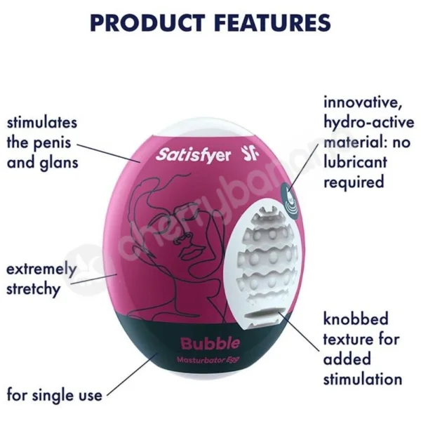 Satisfyer Masturbator Eggs Bubble Skin-Like Masturbation Sleeve 3 Pack