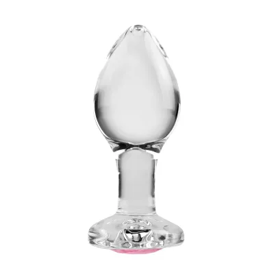 Pink Gem Glass Plug Medium Pink