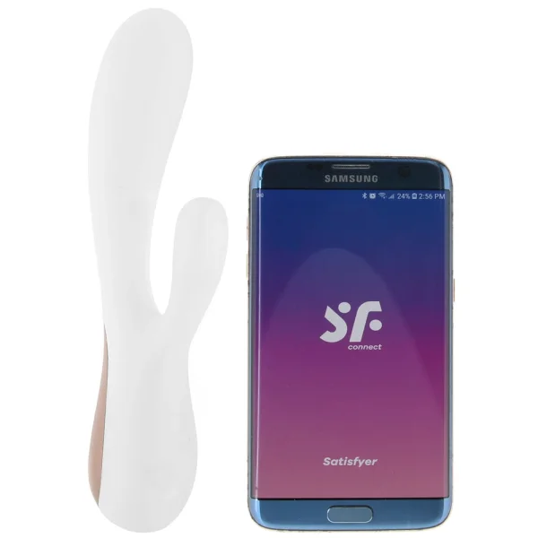 Satisfyer Mono Flex Rechargeable Waterproof App Enabled Rabbit Vibrator - White