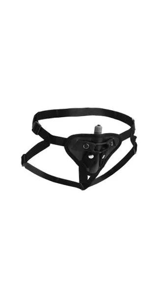 Sutra Fleece Lined Strap On Vibrator Pouch Black