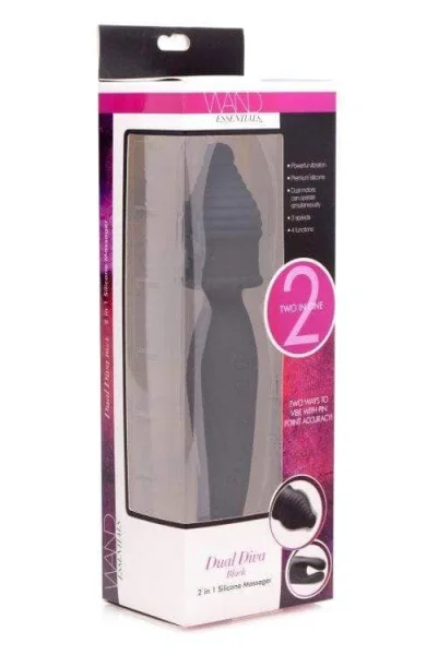 Dual Diva 2 In 1 Silicone Massager Black