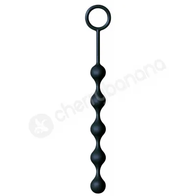 S Drops Black Silicone Anal Beads