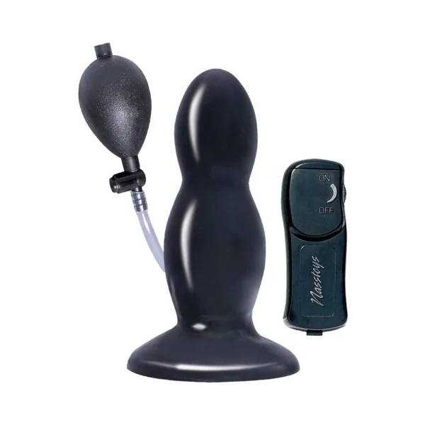 Ram Inflatable Vibrating Butt Plug - Black