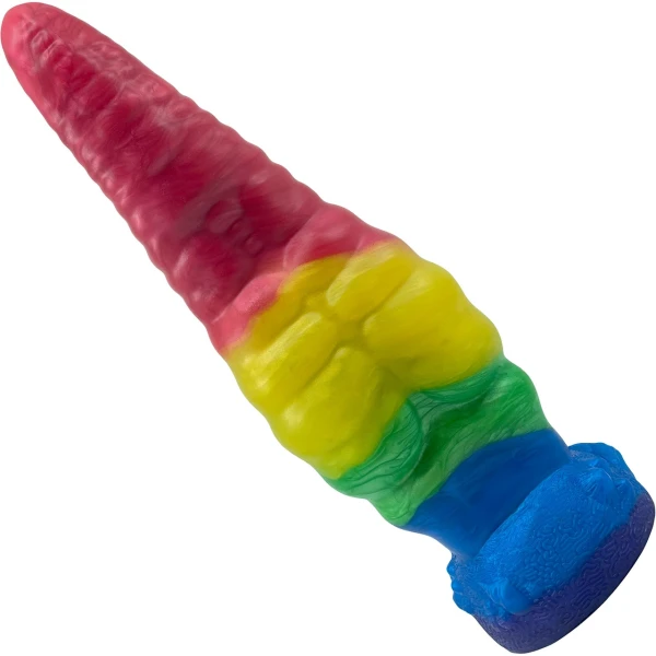 Uncover Creations The Tentacle Knot 8.5" Silicone Fantasy Dildo - Rainbow Brite
