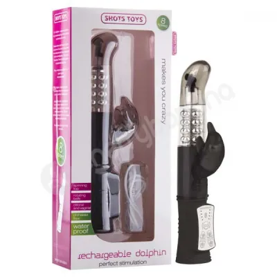 Shots Toys Black Rechargeable Dolphin Vibrator